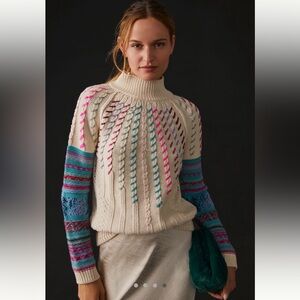 Wendy Wurtzburger and Marcella Volini Anthropologie Fisherman SWEATER XS NWT